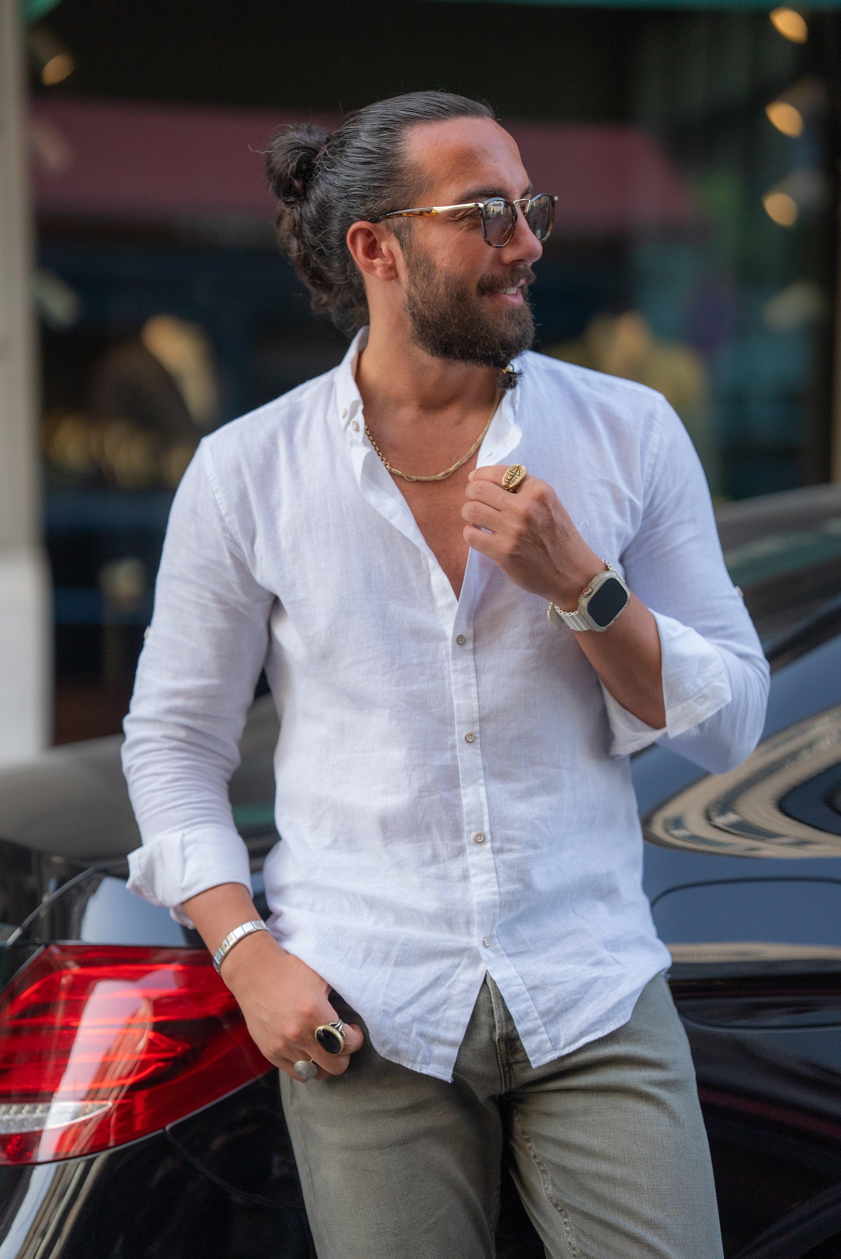 Camisa de Linho Manga Longa Slim Fit - Outlier
