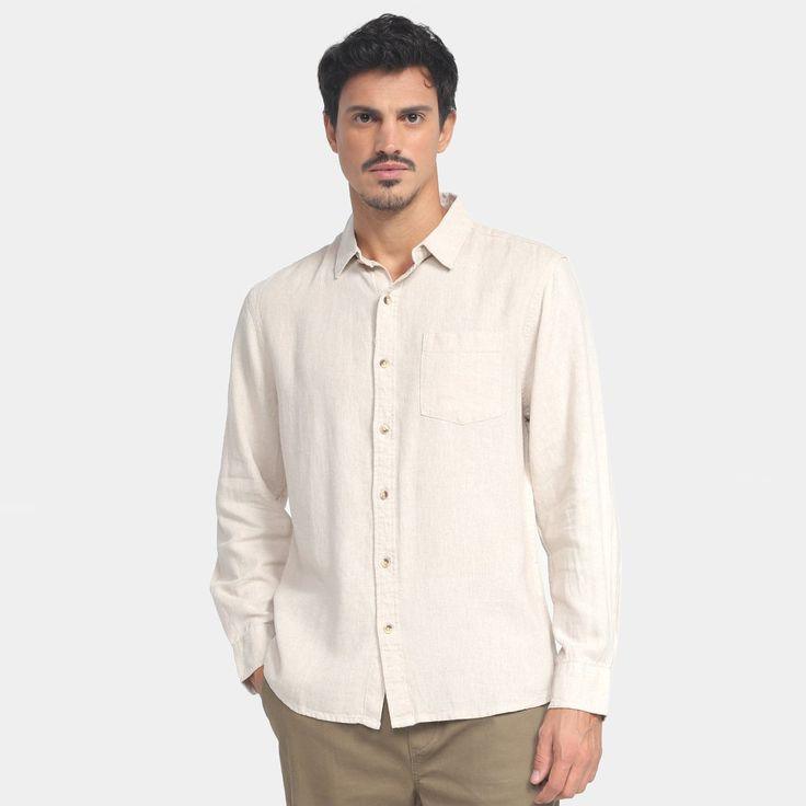 Camisa de Linho Manga Longa Casual Elegante - Outlier