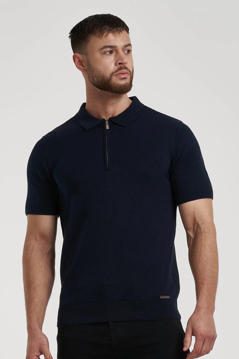 Camisa Polo com Zíper Azul Escuro - Outlier Legacy