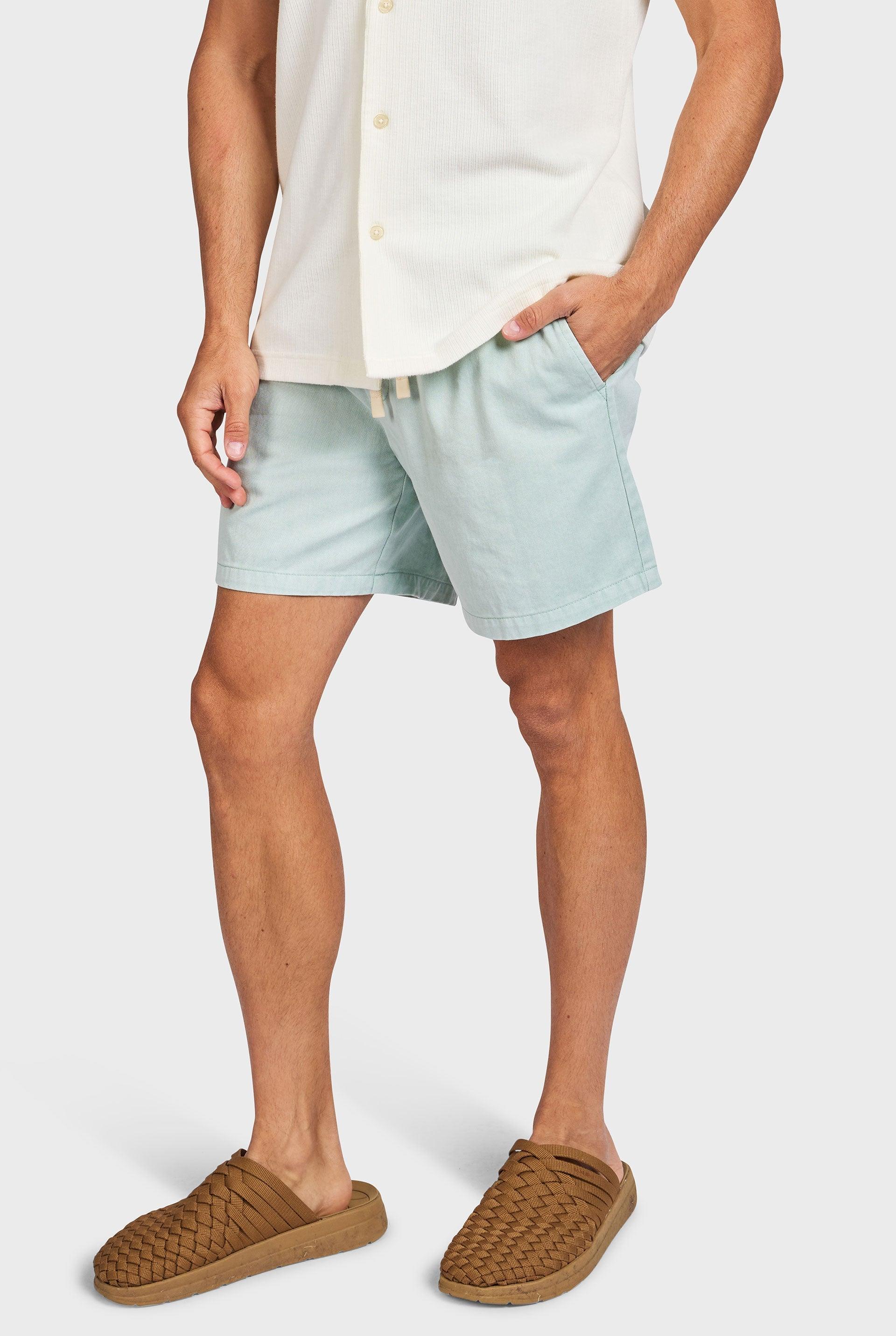 Short de Linho Leve e Elegante Azul Piscina - Outlier