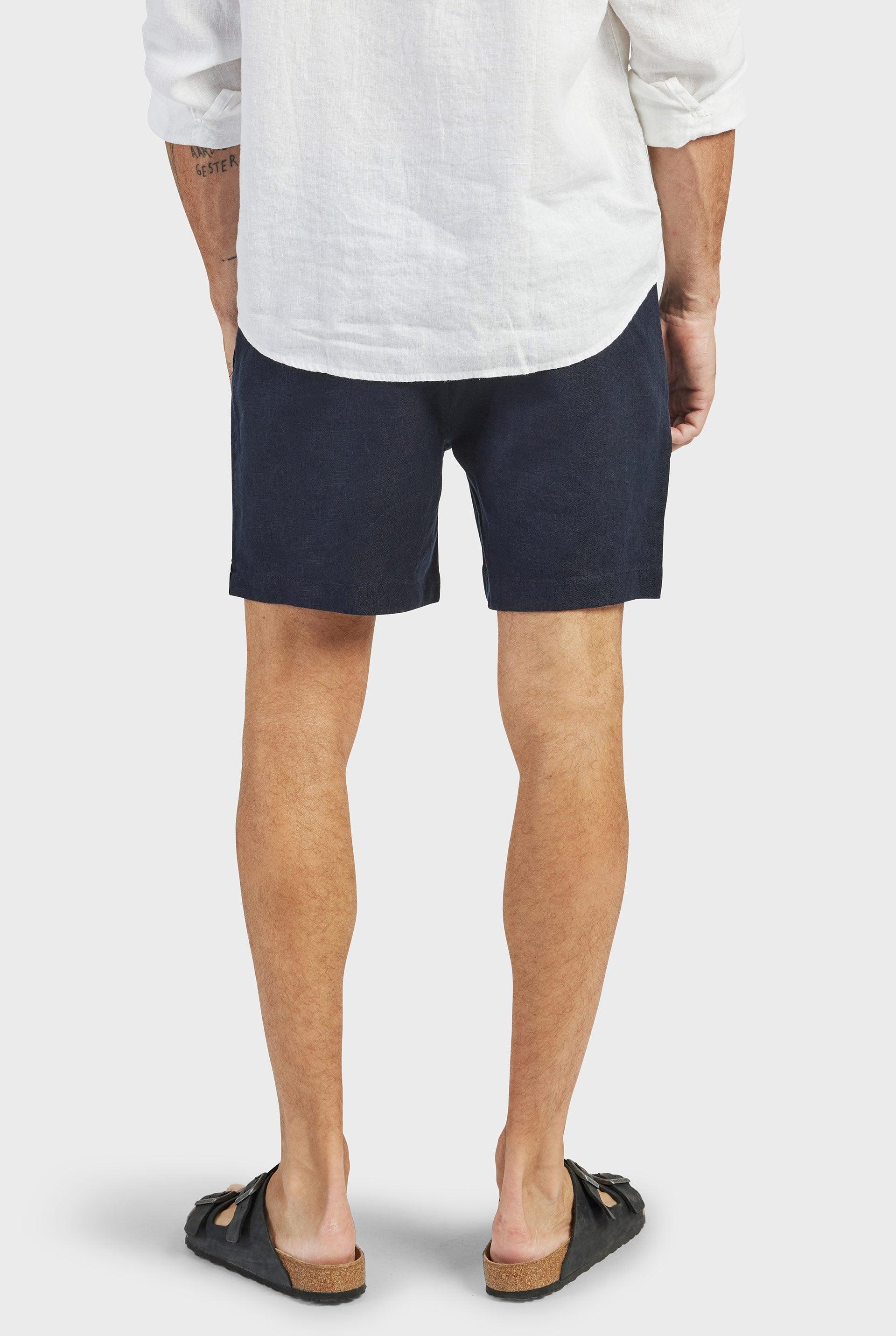 Short de Linho Leve e Elegante Azul Escuro - Outlier