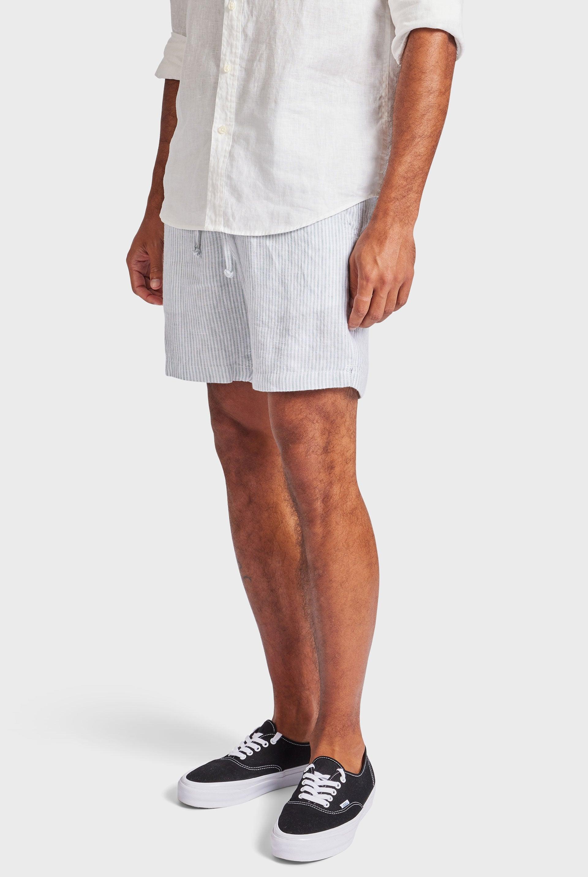 Short de Linho Listrado Leve e Elegante - Outlier