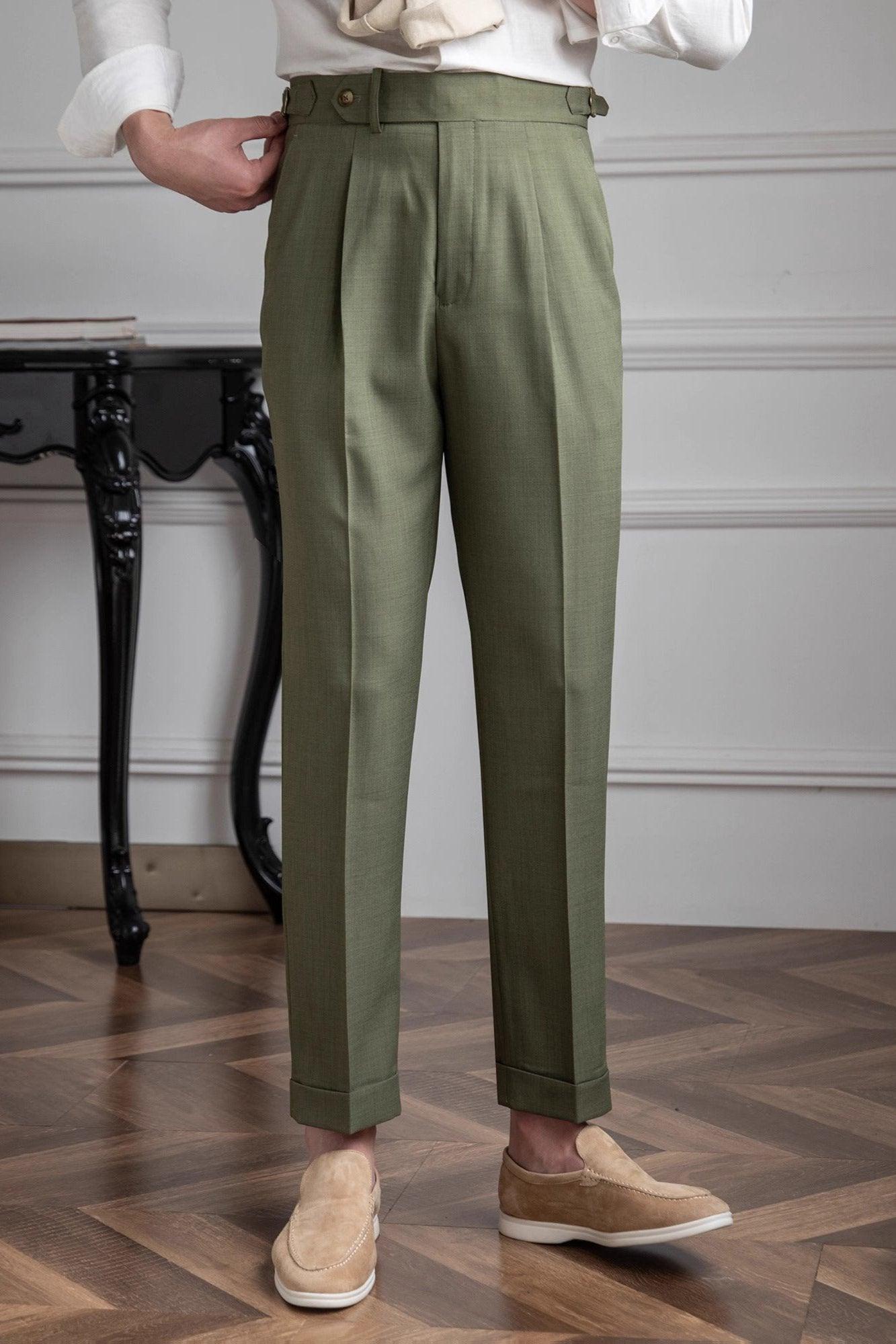 Calça Alfaiataria Cintura Alta Verde - Outlier