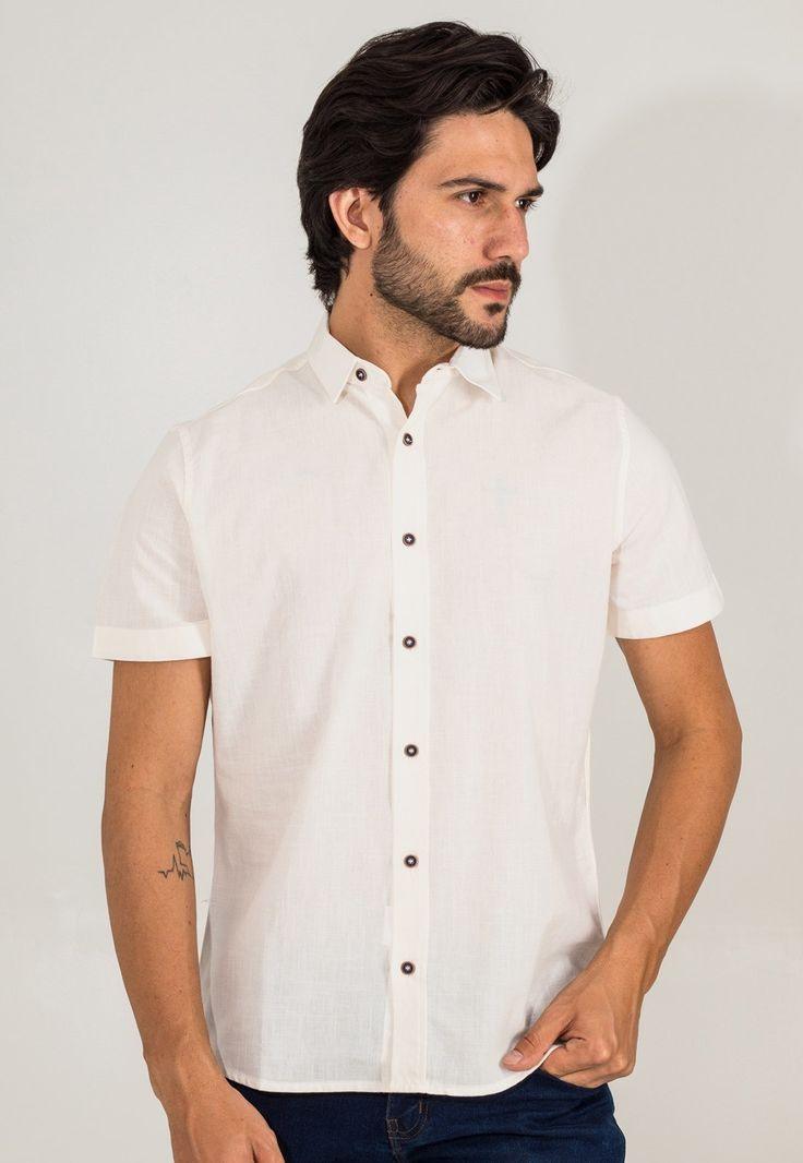 Camisa de Linho Social Masculina Manga Curta - Outlier