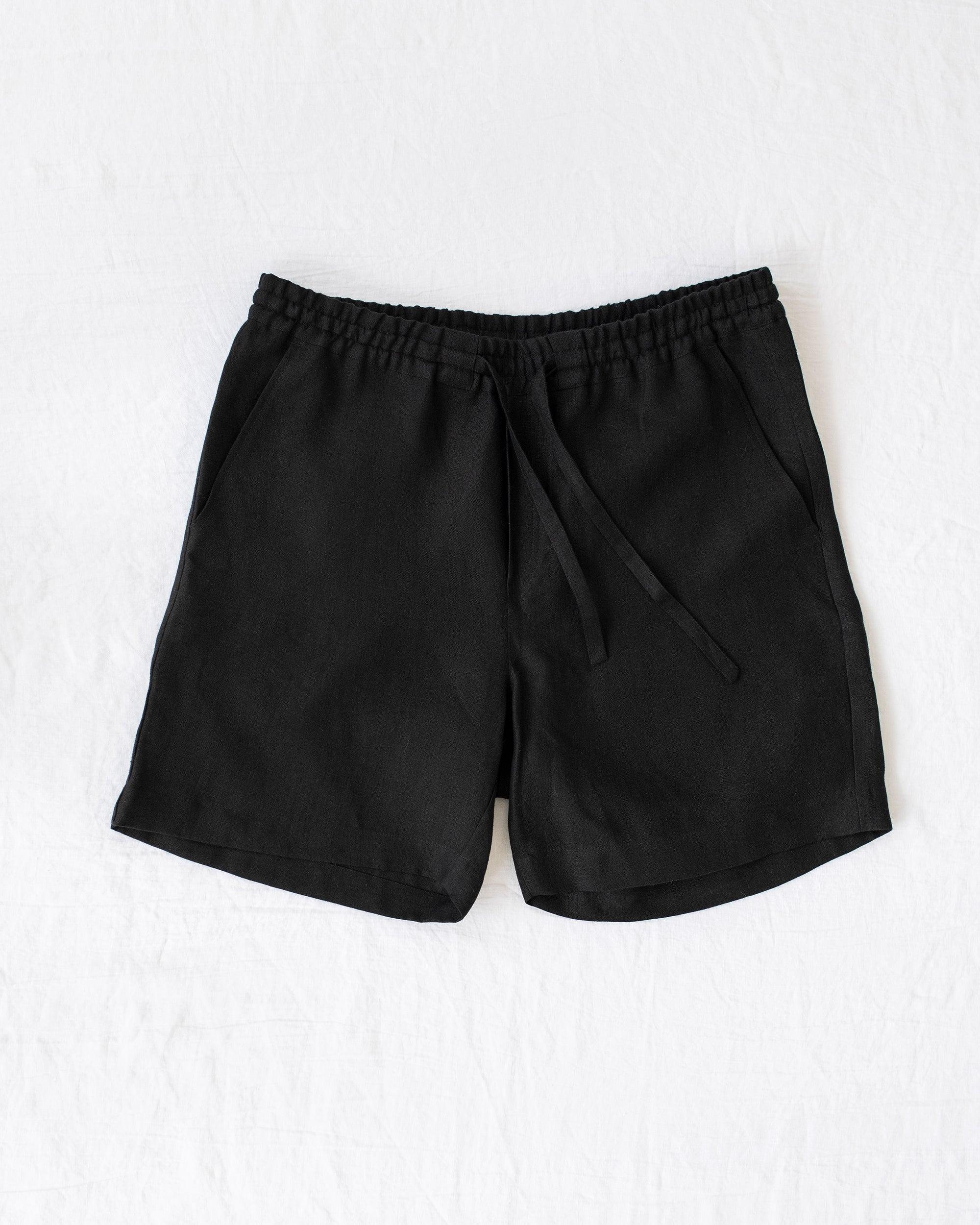 Short de Linho Leve e Elegante Preto - Outlier