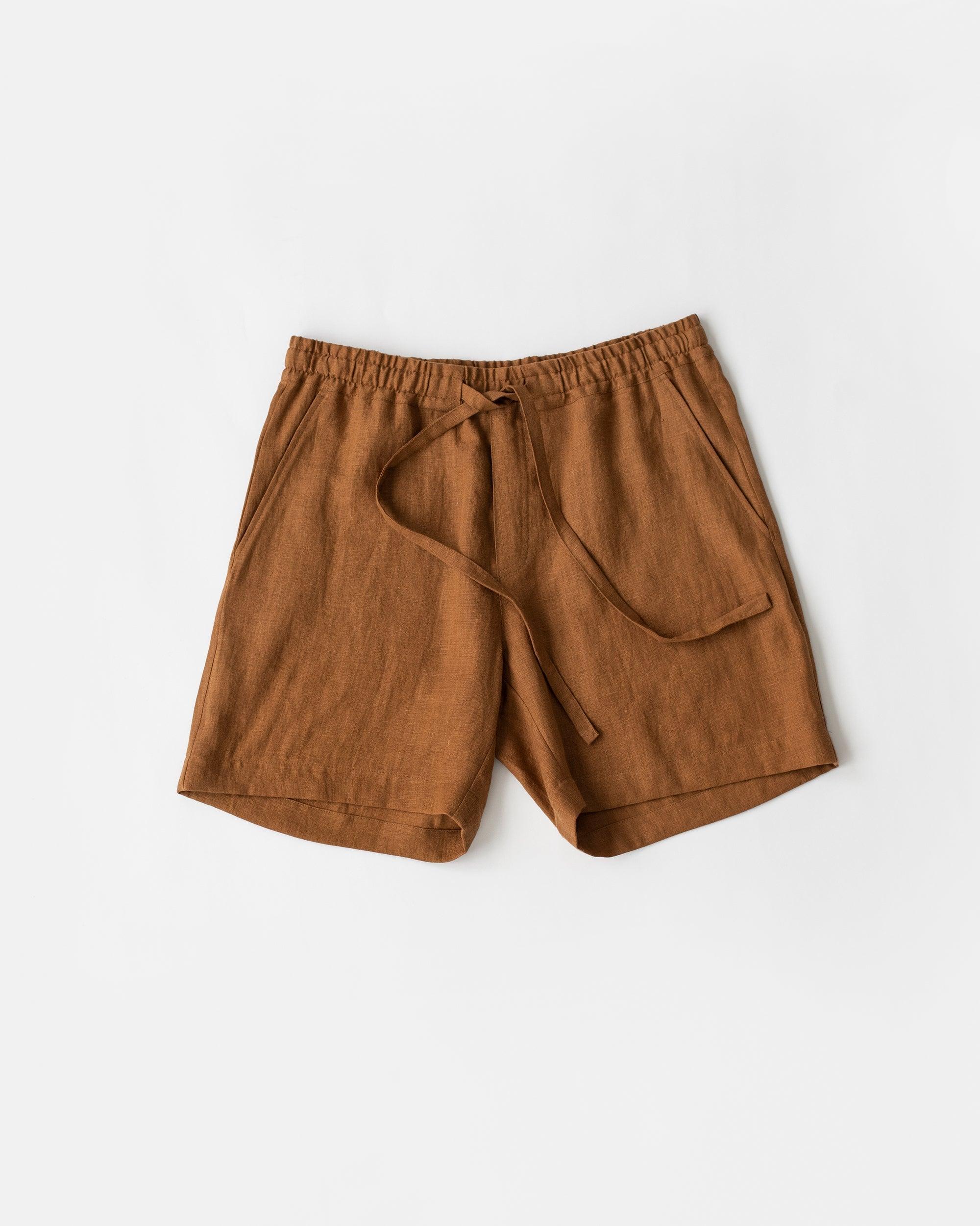 Short de Linho Leve e Elegante Marrom - Outlier