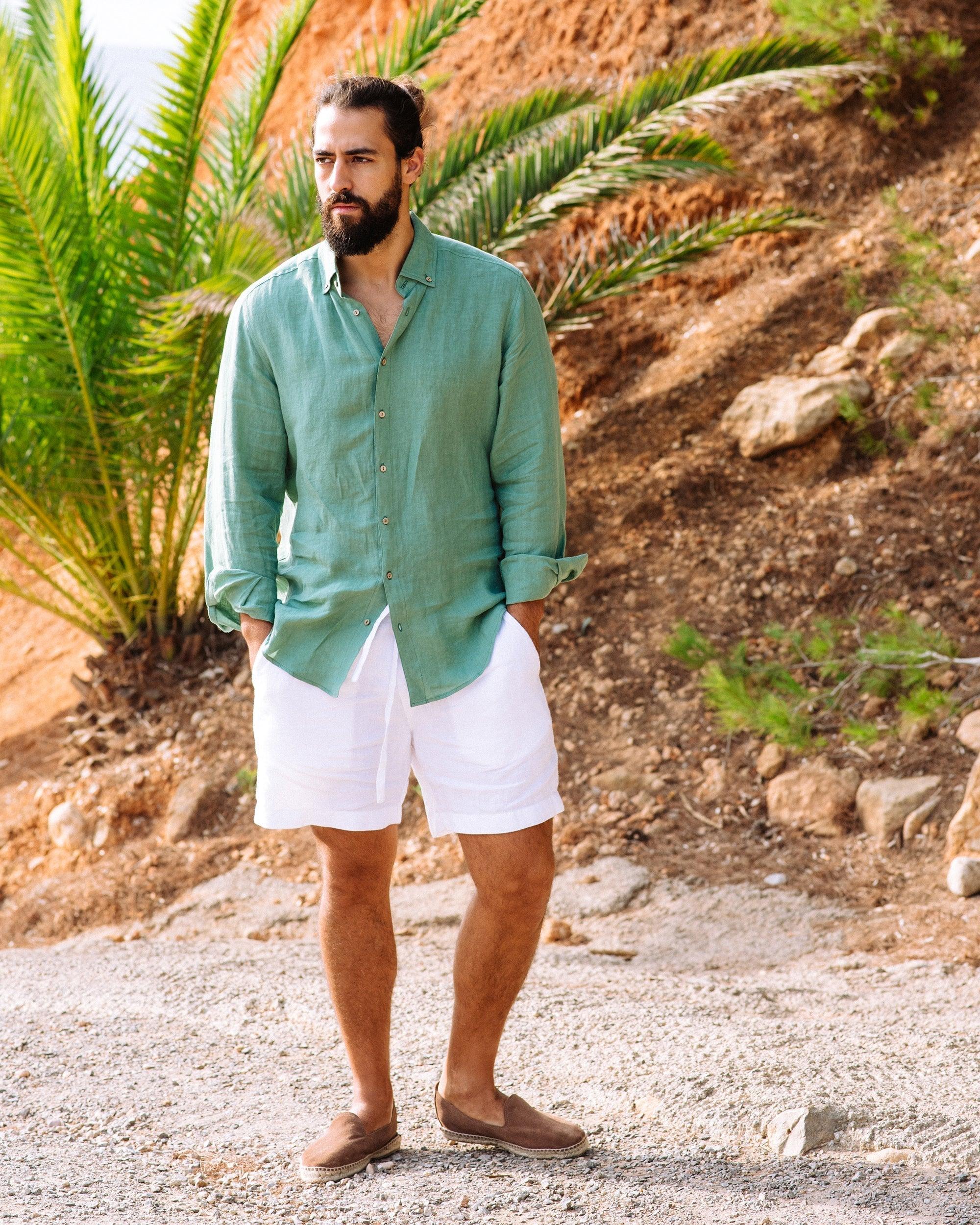 Short de Linho Leve e Elegante Branco - Outlier