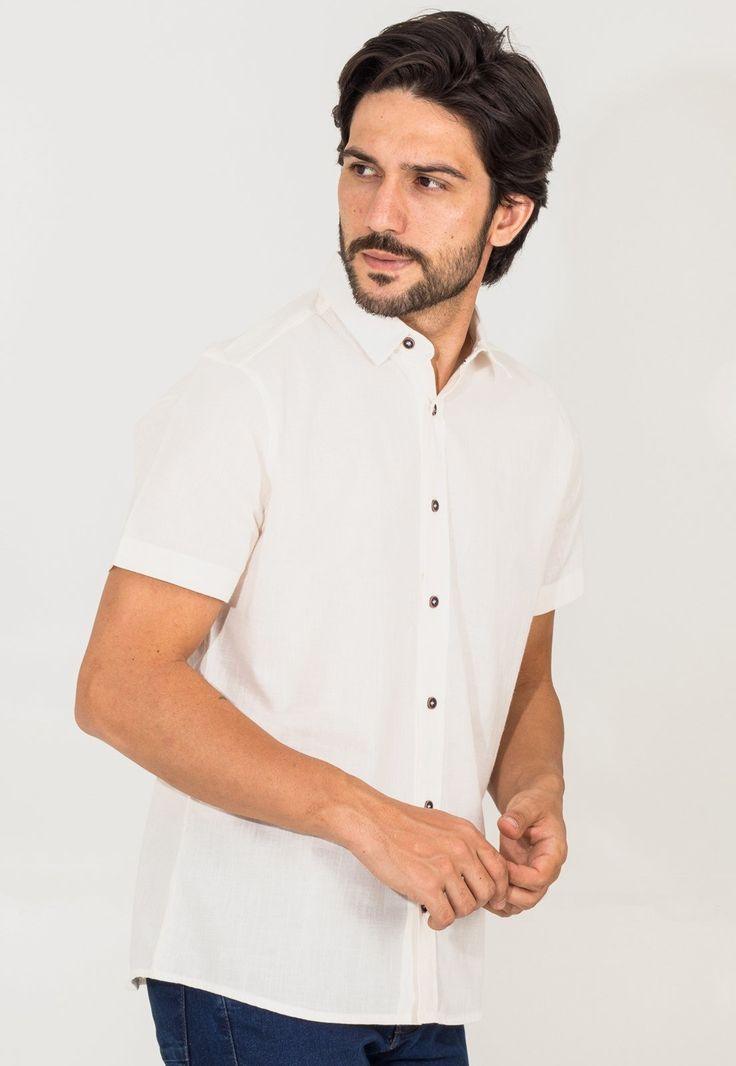 Camisa de Linho Social Masculina Manga Curta - Outlier