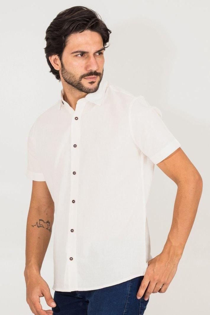 Camisa de Linho Social Masculina Manga Curta - Outlier